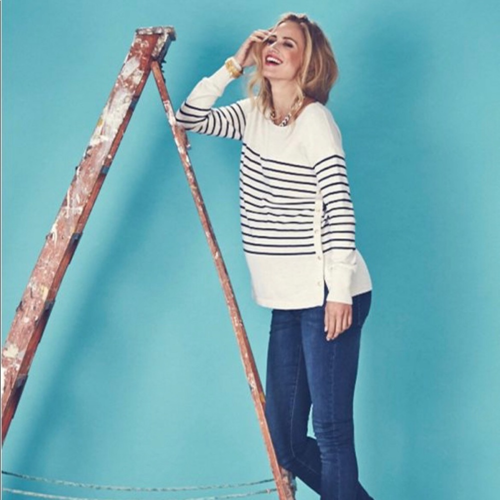 Breton Cotton Blend Maternity/Nursing Sweater